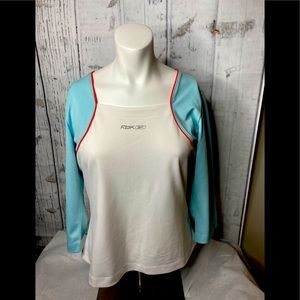 2/$10 💙Reebok blue and white 3/4 sleeve size lg
